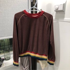 Retro Camp Collection Crewneck with Rainbow Rib
